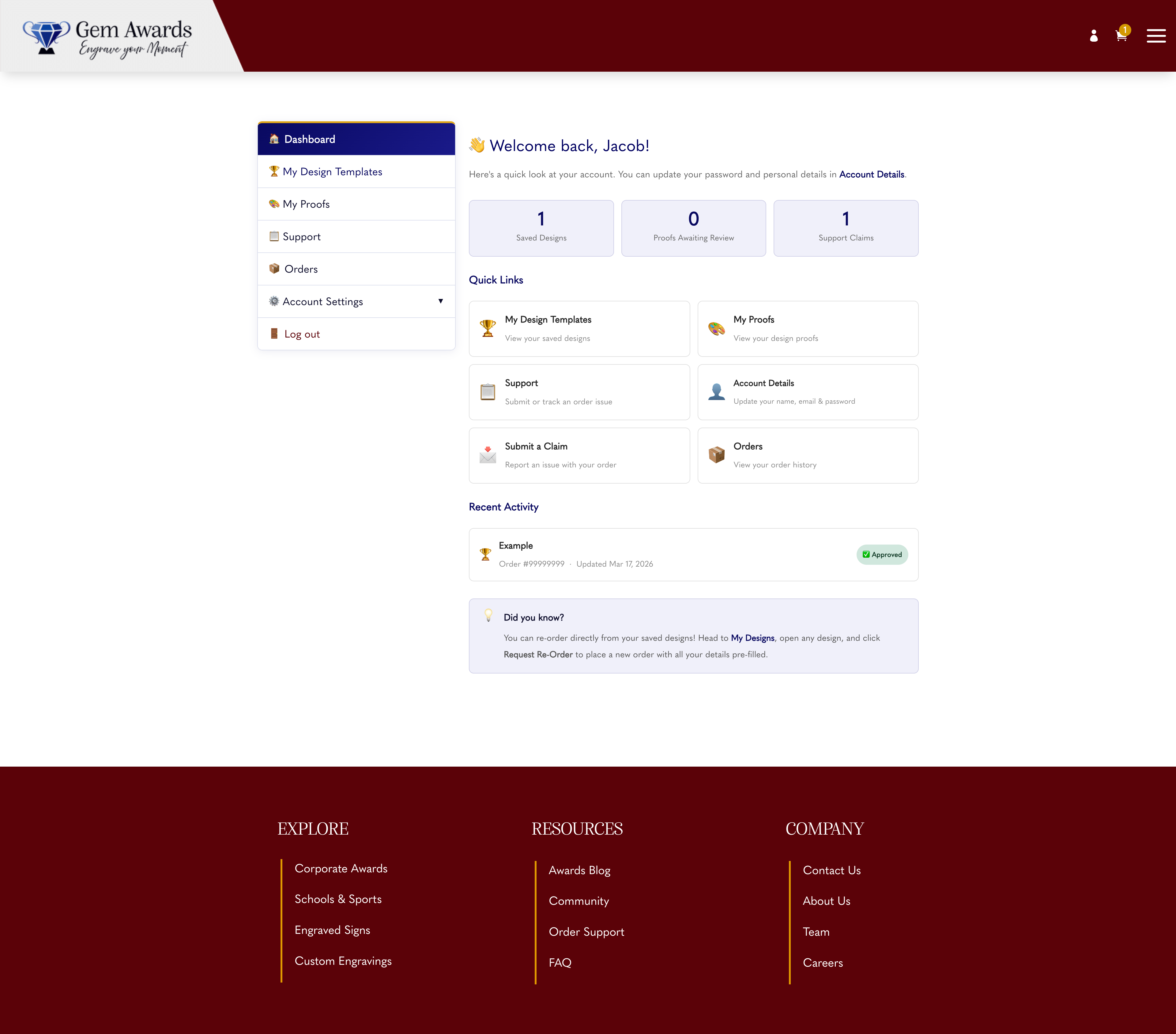 Design Vault dashboard