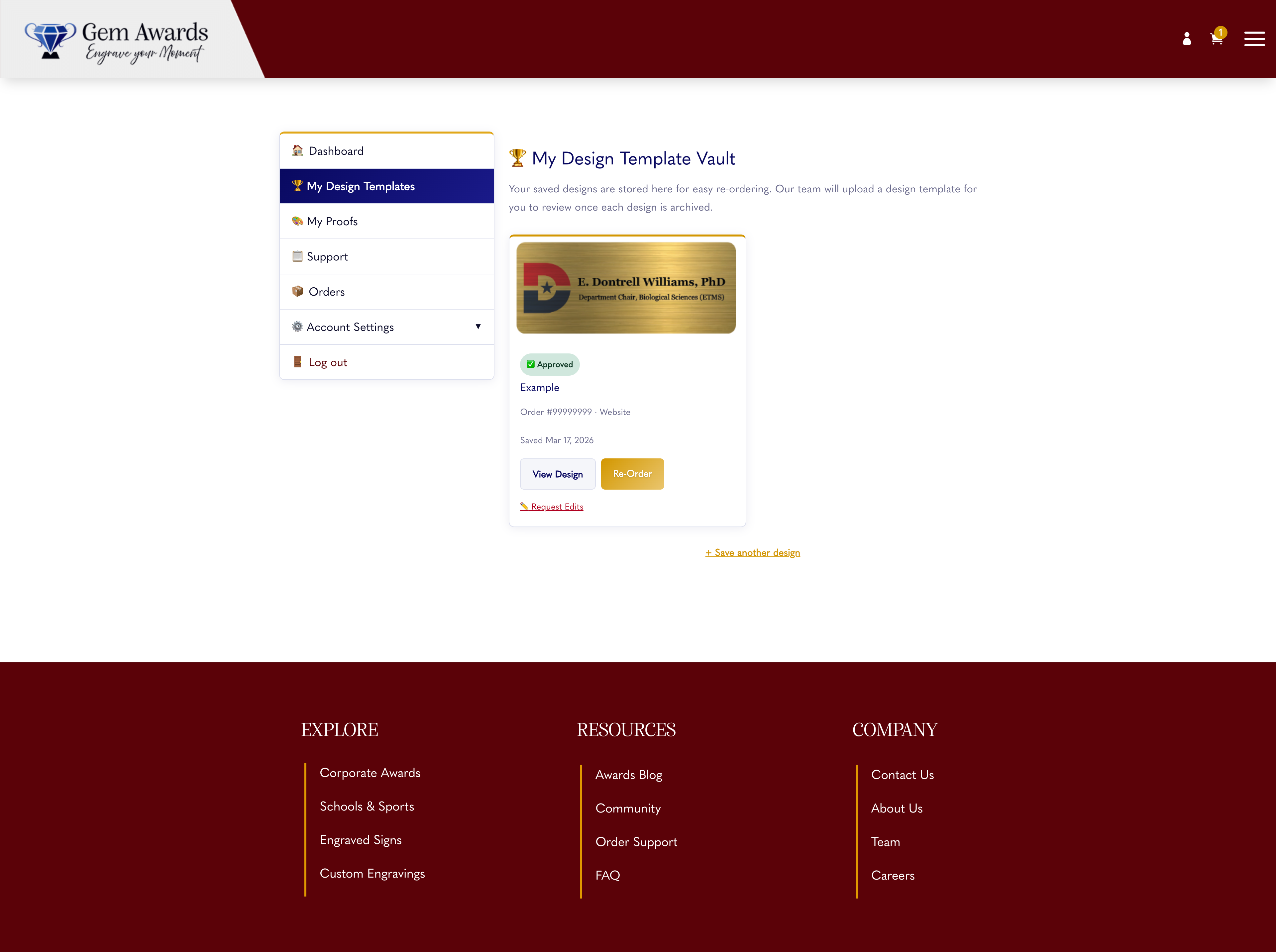 Design vault listing